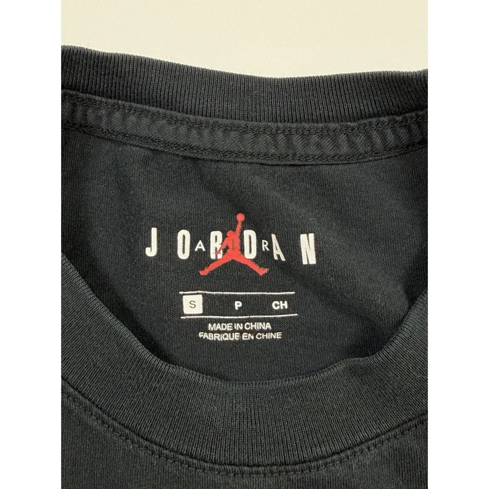 Nike Air Jordan Mens S Black Sticker Mesh Graphic T-Shirt CD5638-010 Flight